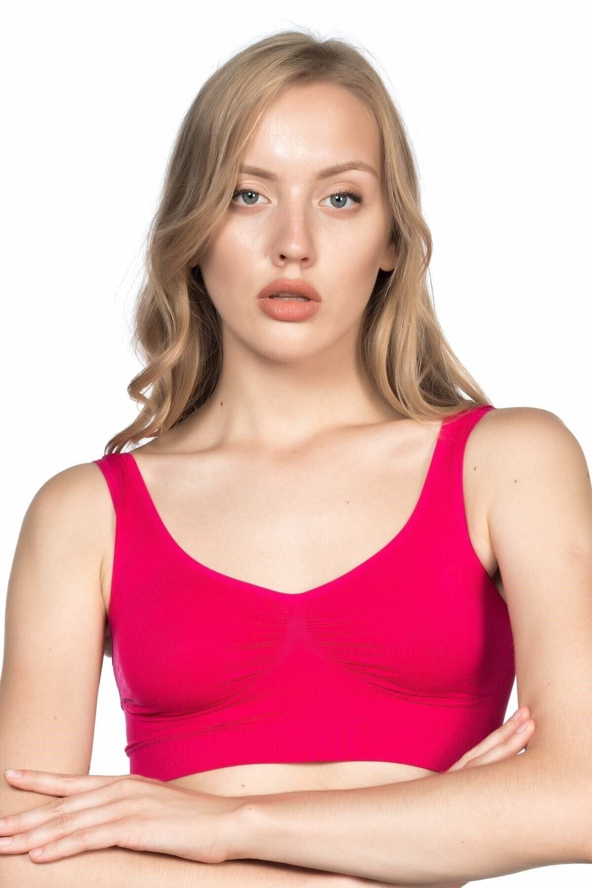 Emay Dikişsiz Kalın Askı Büstiyer Mürdüm Yeni Sezon