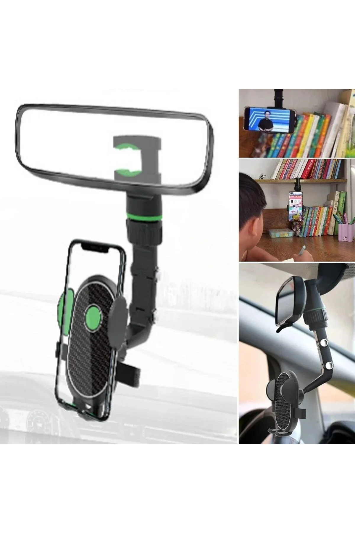 Dikiz Aynasına Takılabilen Eklemli Telefon Tutucu Aparat