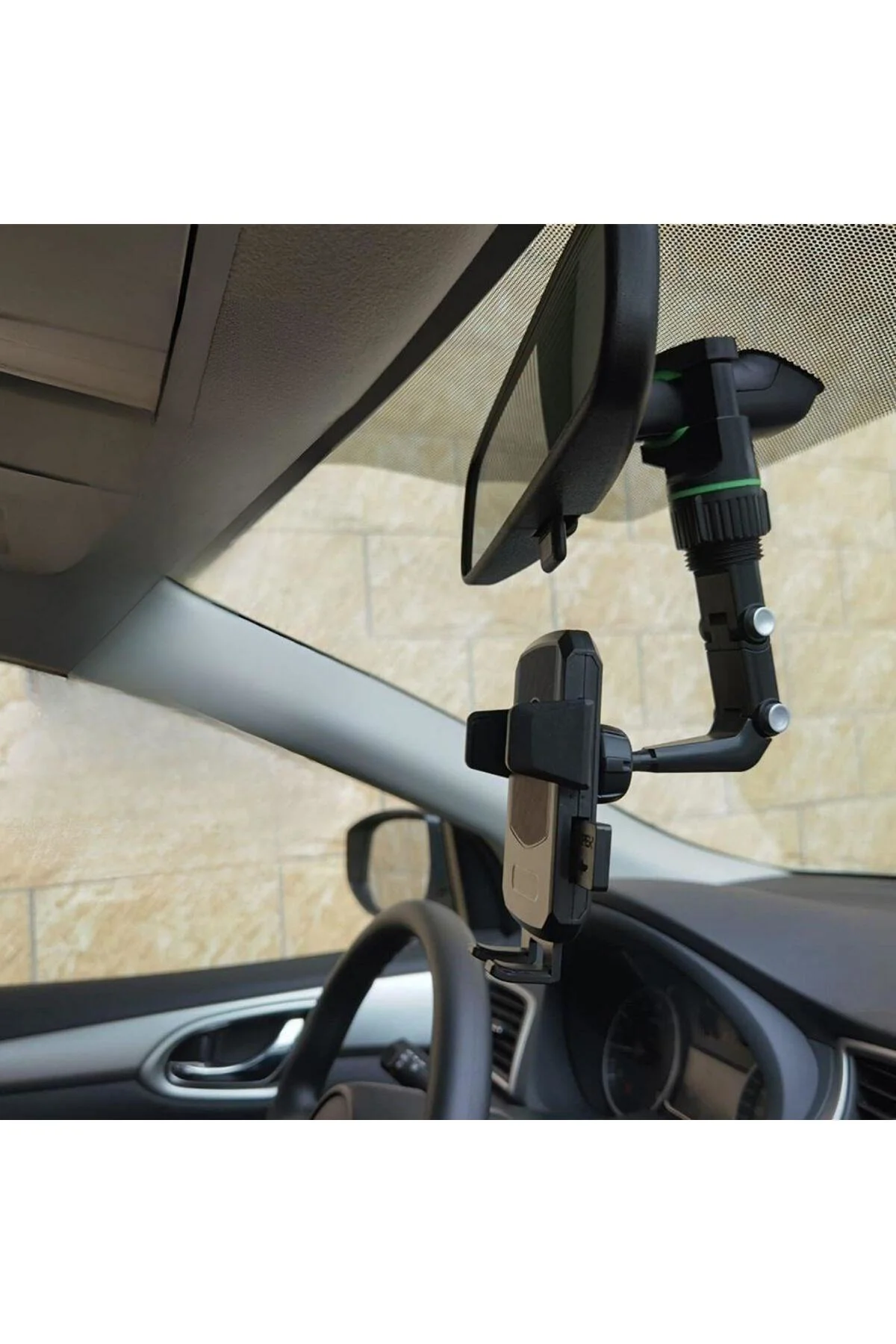 Dikiz Aynasına Takılabilen Eklemli Telefon Tutucu Aparat
