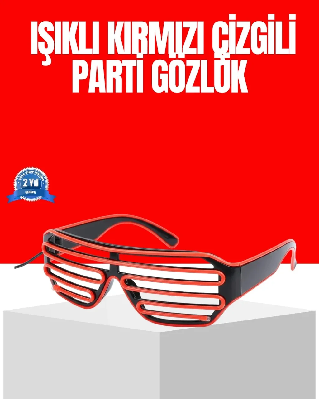 Dikkat Çeken Tasarımlı Led Işıklı Eğlence Gözlüğü "