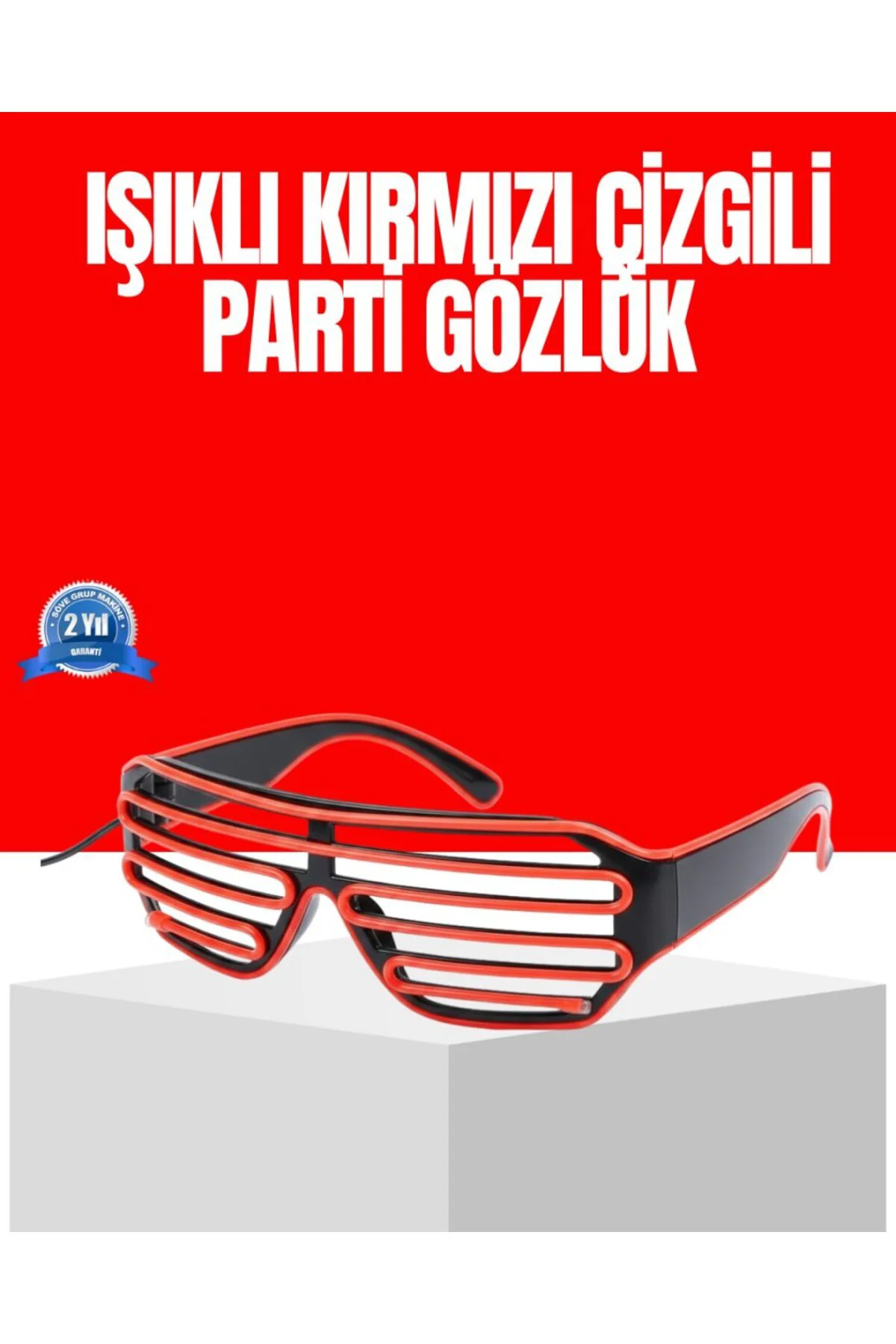 Dikkat Çeken Tasarımlı LED Işıklı Eğlence Gözlüğü