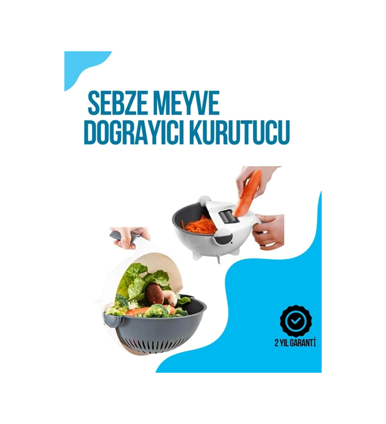 Dilimleyici Ve Rende Bıçaklı Çok Amaçlı Mutfak Aleti Çok Renkli