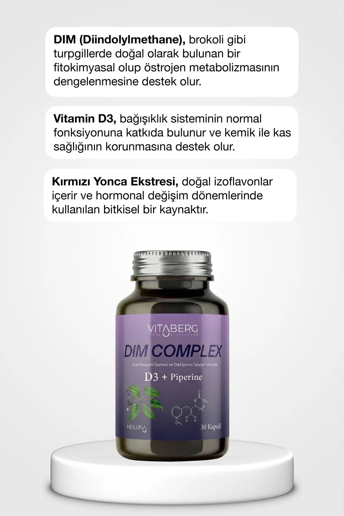 Dim Complex 30 Kapsül | DIM 100 mg, D3 ve Bitkisel Ekstreler İçer