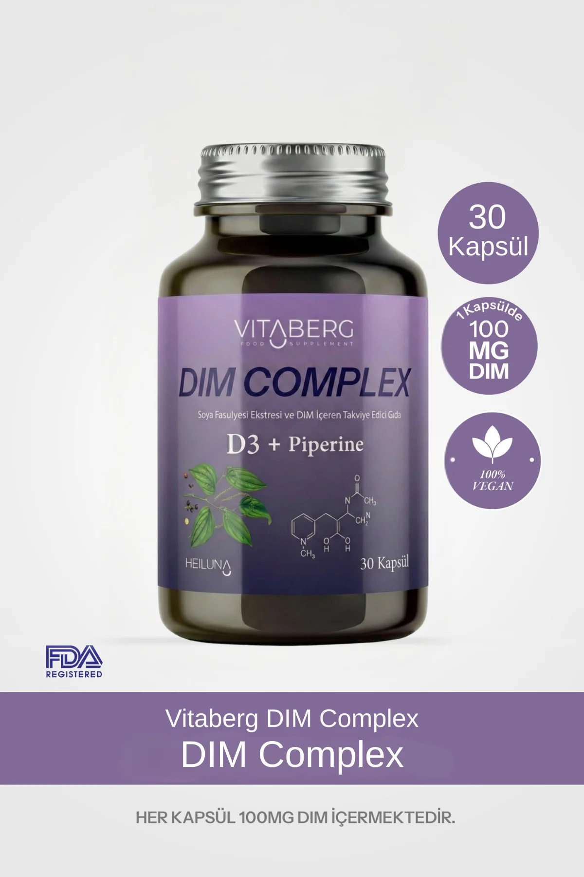 Dim Complex 30 Kapsül | DIM 100 mg, D3 ve Bitkisel Ekstreler İçer