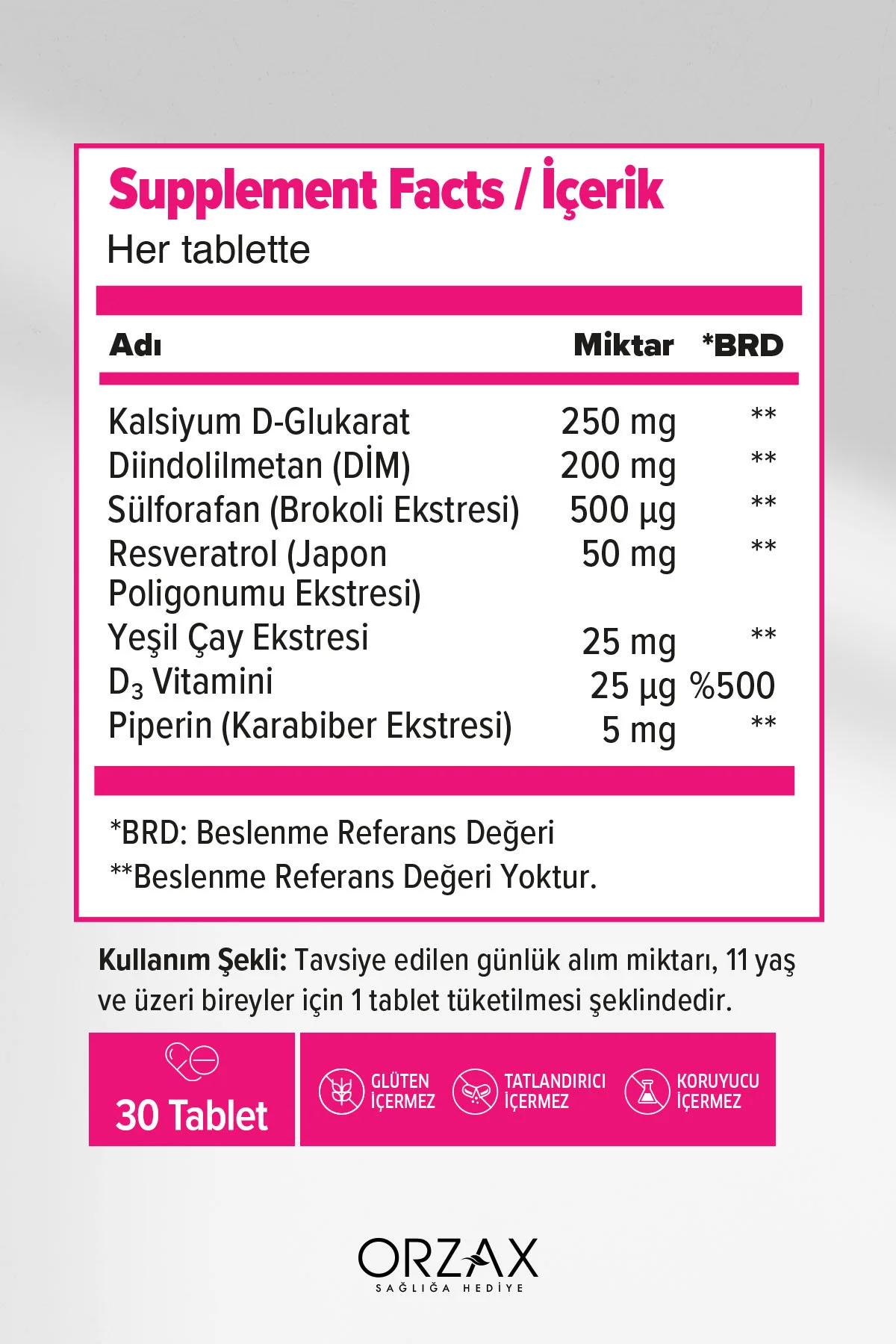 Dim Ultra — Diindolilmetan, Sülforafan & Kalsiyum D-Glukarat 30 Tablet Fiyatı, Yorumları ve Özellikleri