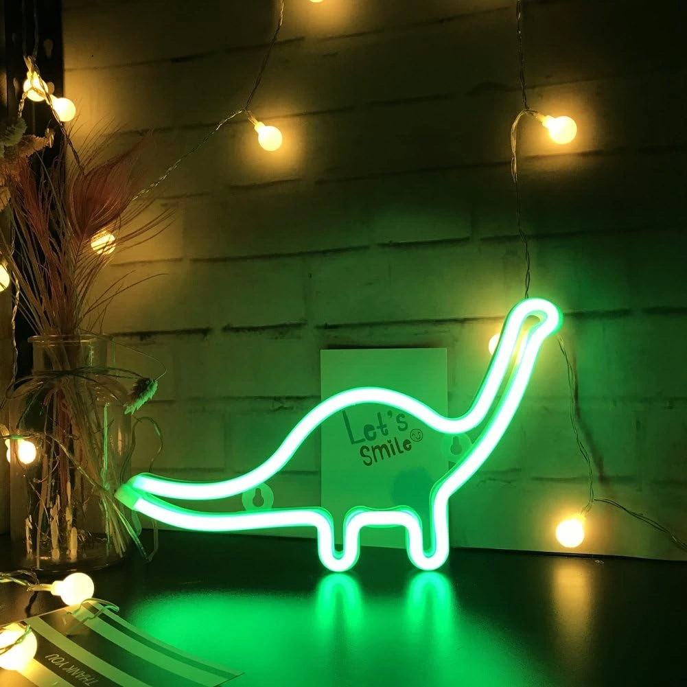 Dinazor Neon Led Işıklı Masa Lambası Dekoratif Aydınlatma Gece La Dinazor Neon Led Işıklı Masa Lambası Dekoratif Aydınlatma Gece La