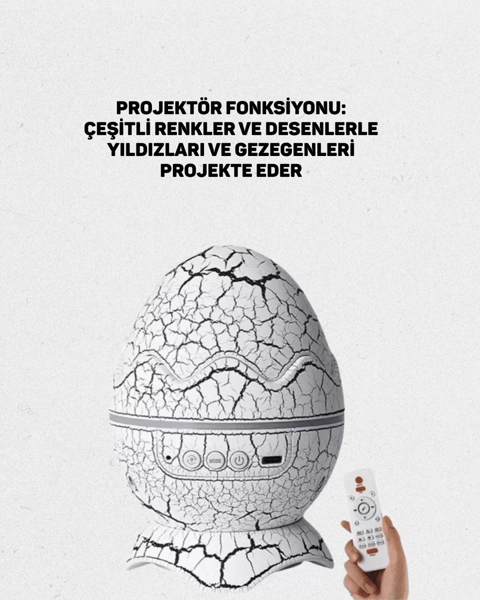Dinazor Yumurta Gece Lambası Yeni Nesil - Çocuklar İçin Eğlenceli ve Huzurlu Uyku Sağlayan Dekoratif Aydınlatma