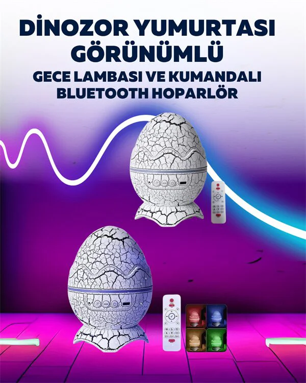 Dinazor Yumurta Gece Lambası - Eğlenceli ve Huzurlu Ev Dekorasyonu