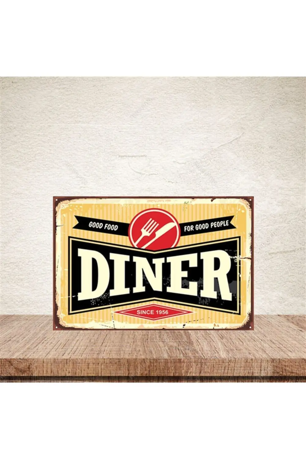 Diner 20-30 Cm Retro Ahşap Poster