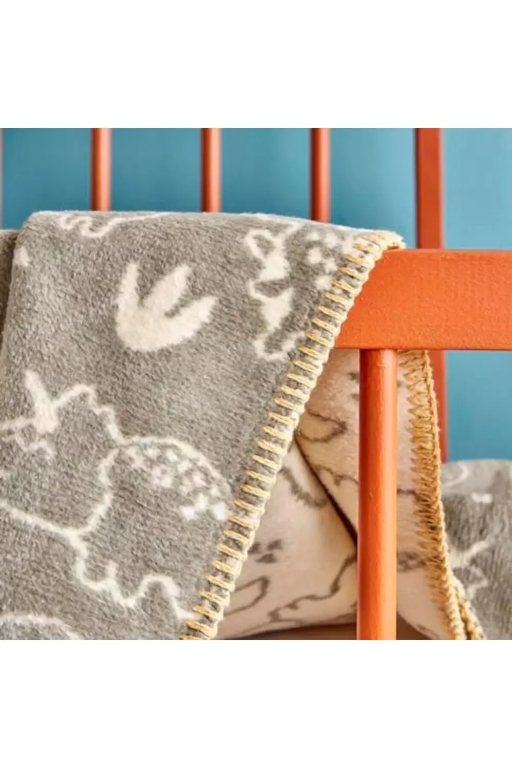 Dino Hayvan Baskılı%60 Pamuk%33 Akrilik%7 Bebek Battaniye, Haki,