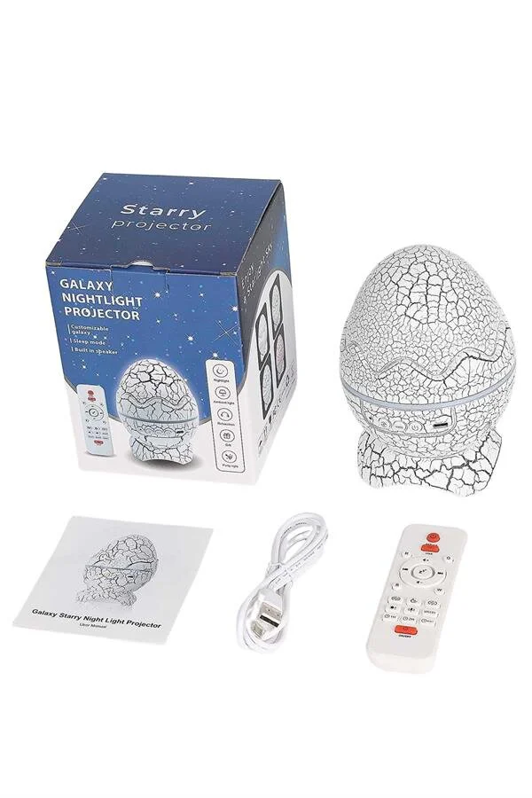 Dinozor Bluetooth Hoparlör ve Projeksiyonlu Renk Değiştiren Gece Lambası - Çocuk Odası Işık ve Ses Çözümü