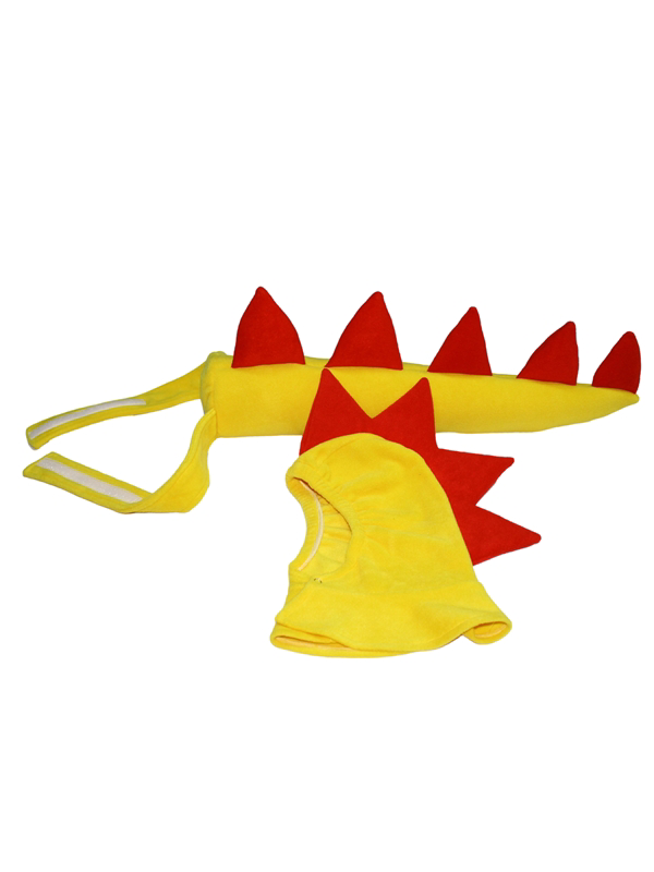 Dinozor Kostüm Set Sarı | Dinozor Kuyruk Başlık Set Sarı