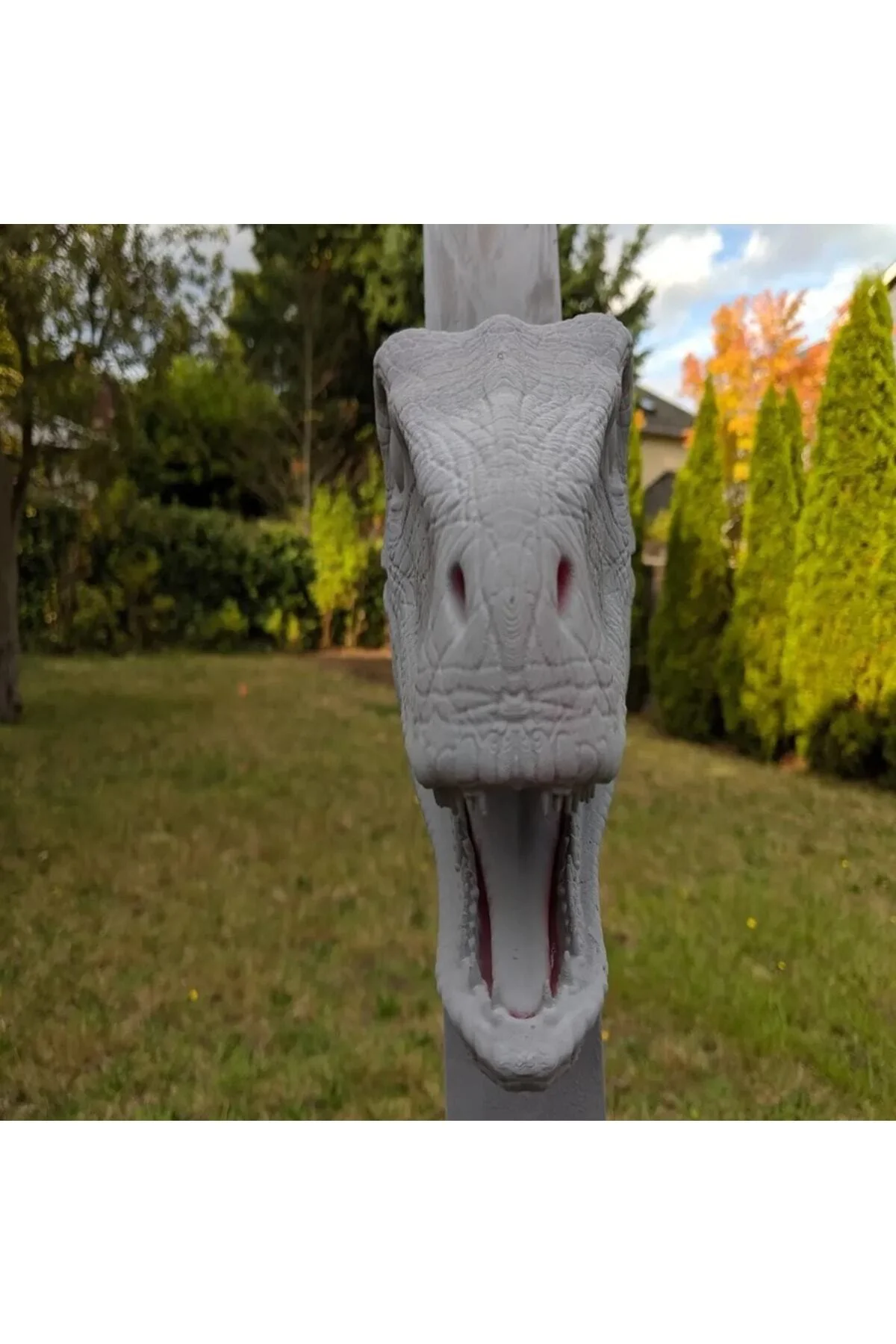 Dinozor Raptor Kafası Duvar Büstü Dev Boy