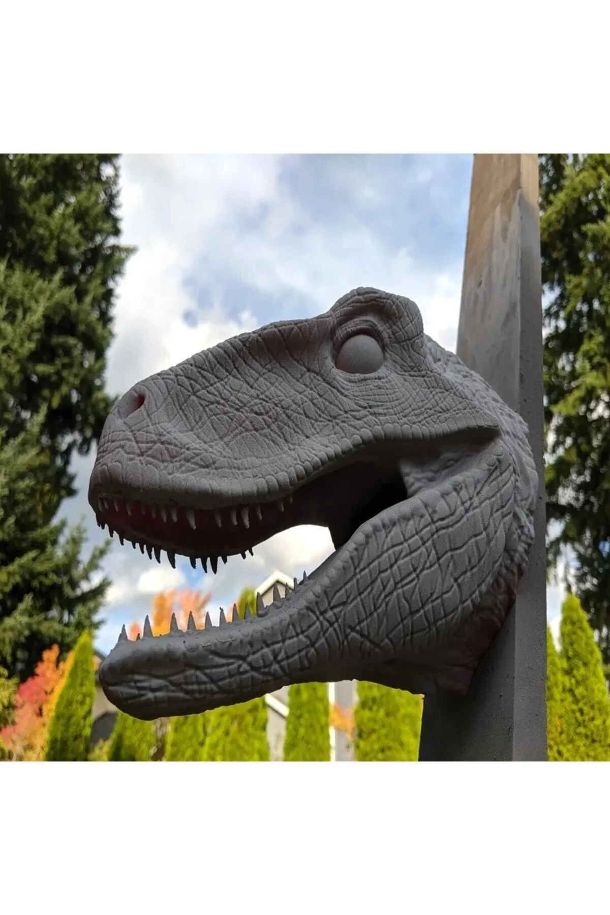Dinozor Raptor Kafası Duvar Büstü Dev Boy