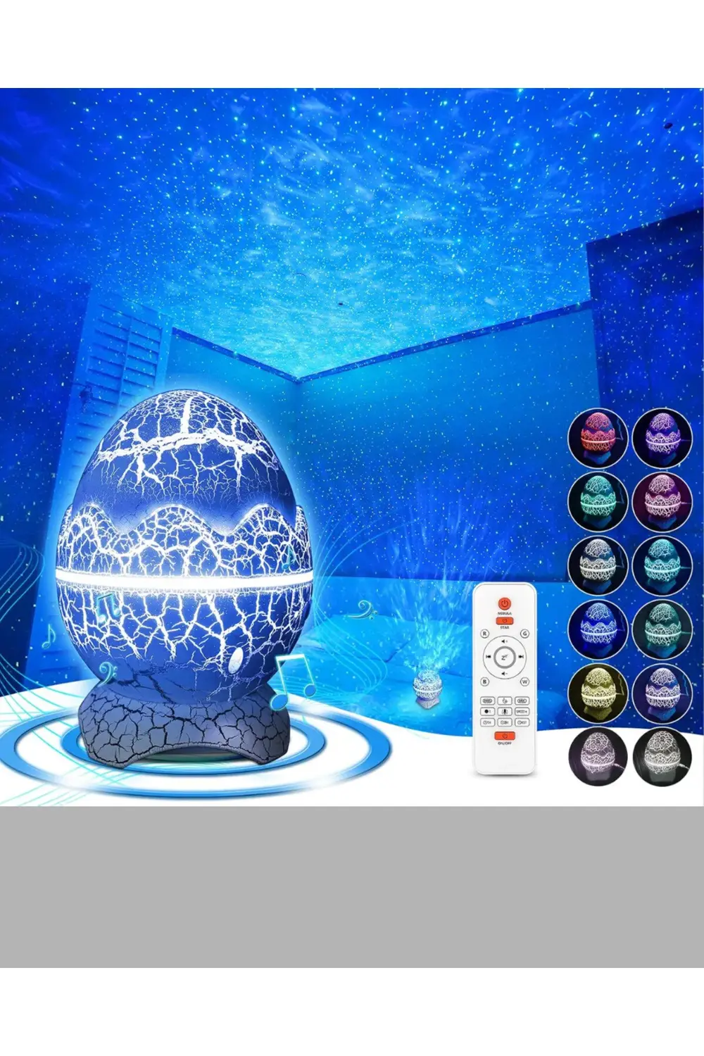 Dinozor Yumurta Gece Lambası Projektör – 14 Renk Seçeneği