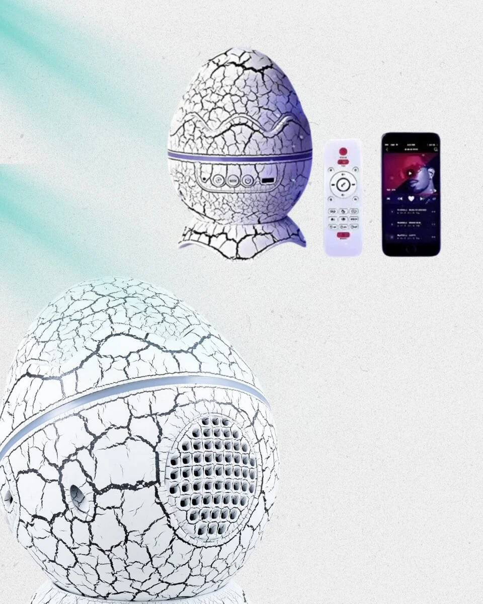 Dinozor Yumurtası Gece Lambası – Müzik ve Işık Senkronizasyonlu, 4'ü Bir Arada Uyku Çözümü
