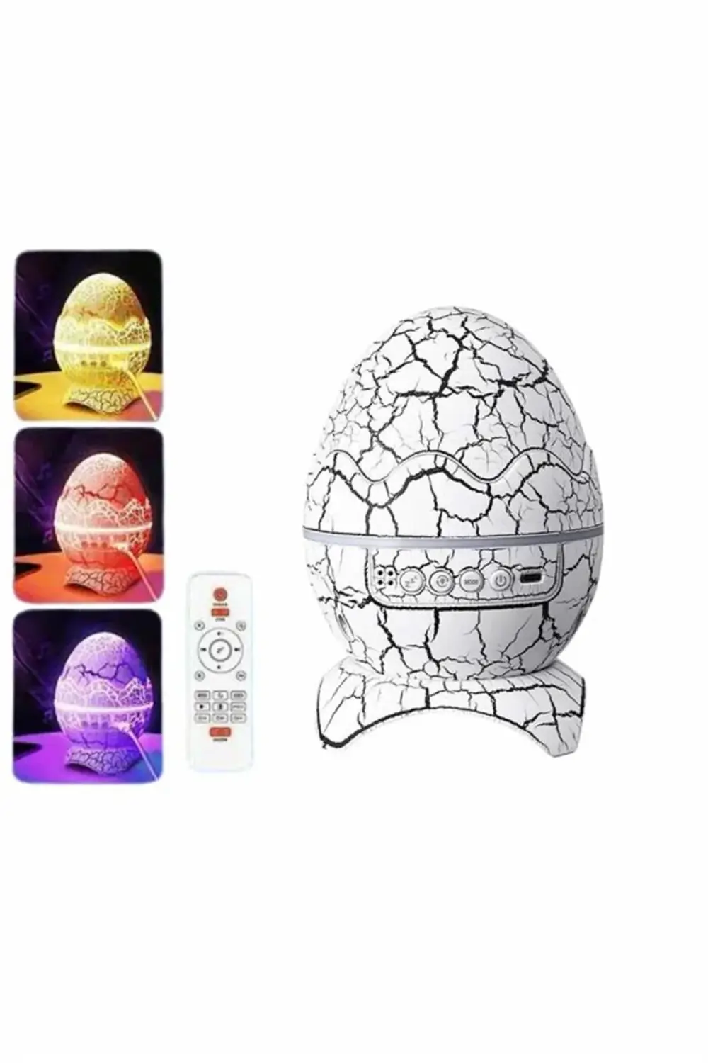 Dinozor Yumurtası Gece Masa Lambası Bluetooth Hoparlör 14 Renk Se