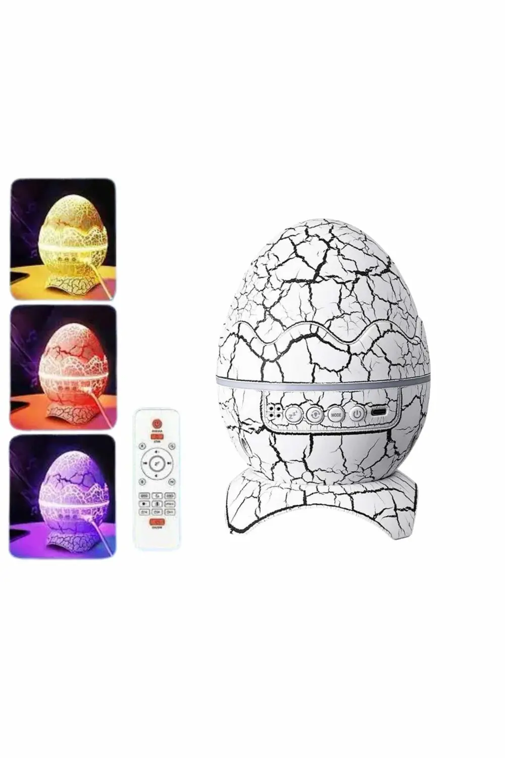 Dinozor Yumurtası Gece Masa Lambası Bluetooth Hoparlör 14 Renk Se