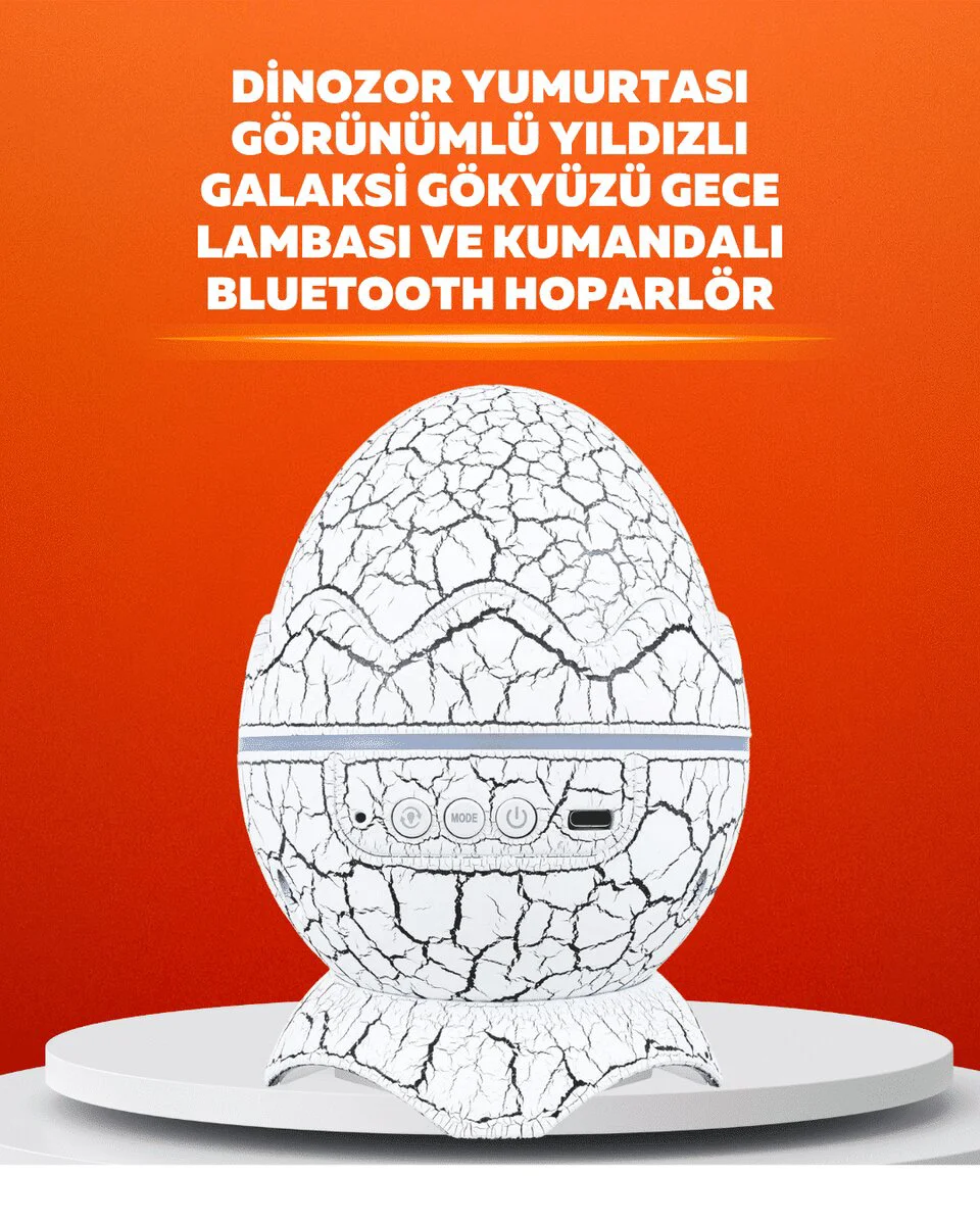 Dinozor Yumurtası Projektörlü Gece Lambası - Çocuk Odası ve Dekoratif Işıklandırma