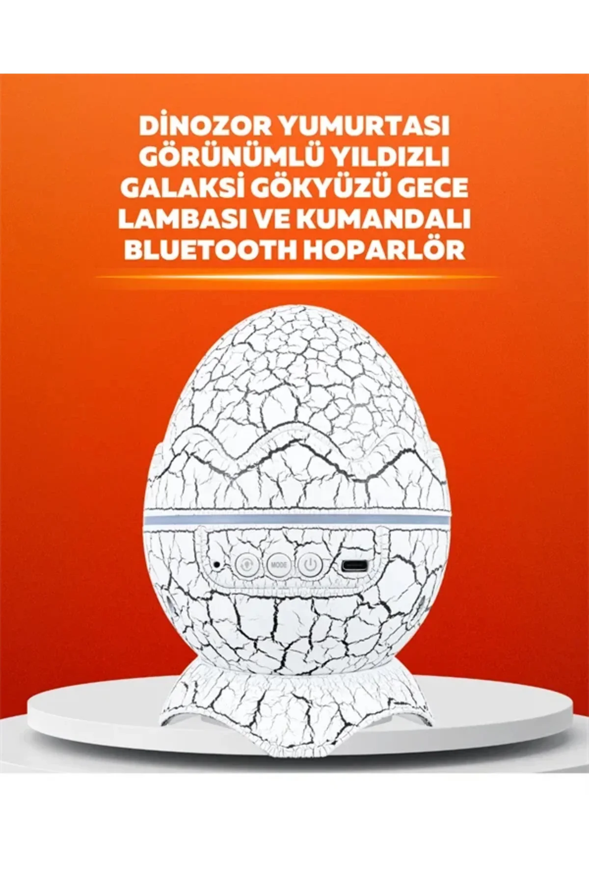 Dinozor Yumurtası Tasarımlı Projektörlü Gece Lambası
