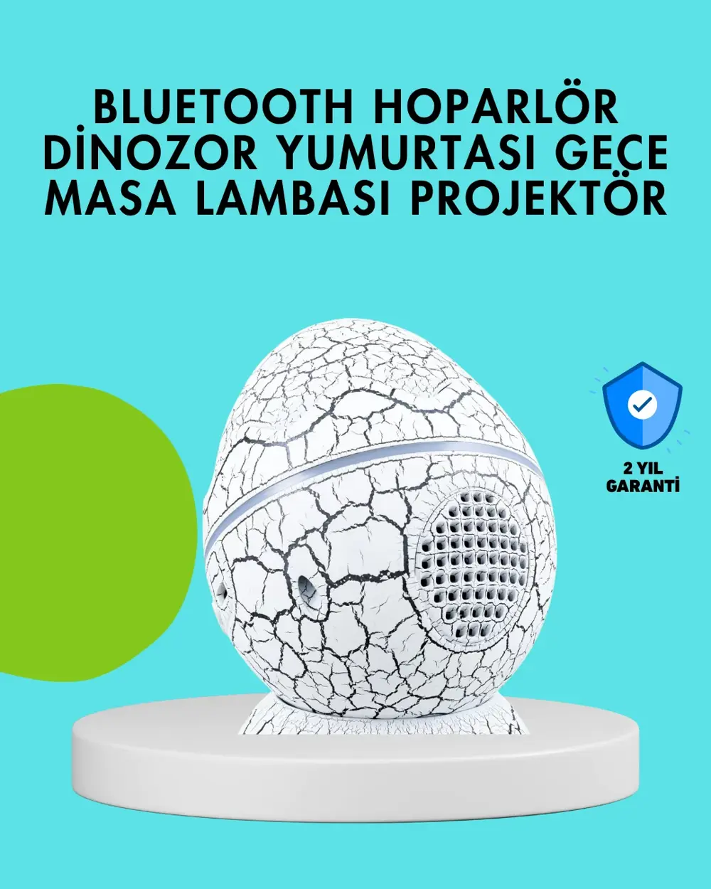 Dinozor Yumurtası Tasarımlı Gece Lambası – Müzik ve Işık Senkroni