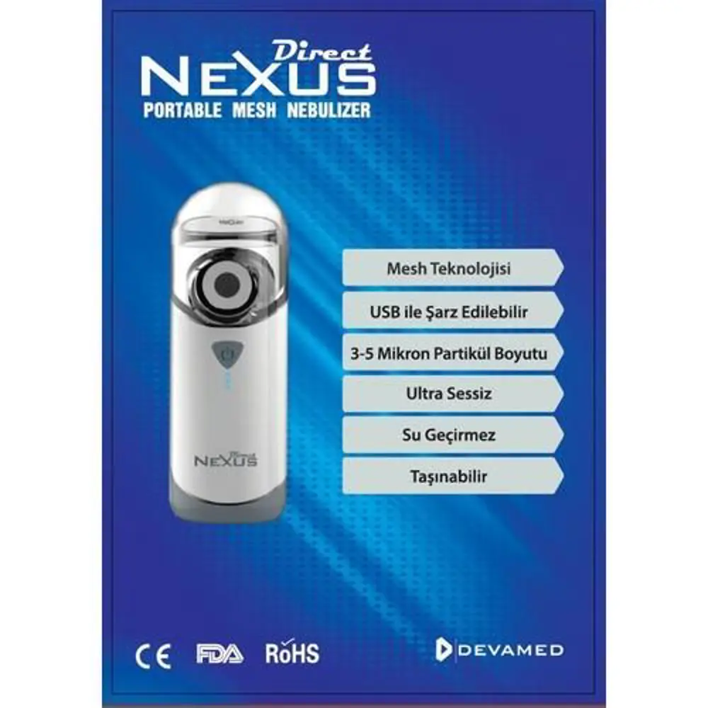 Direct Nexus Portable Mesh Şarj Edilebilir Nebulizatör 6938209606