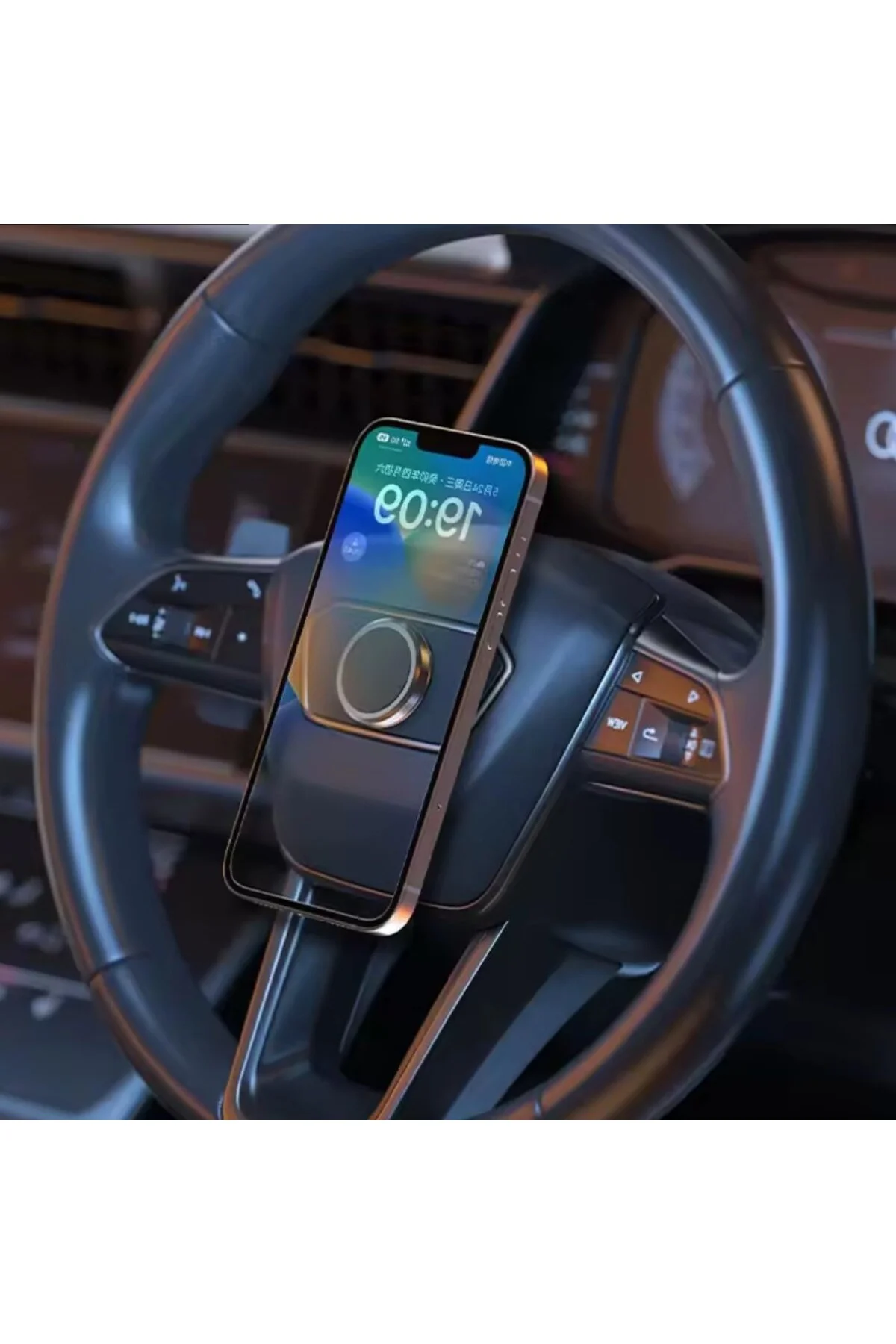 Direksiyon Manyetik Telefon Tutucu, 360° Dönebilir, Araç İçi ve Masa Üstü Montaj, T