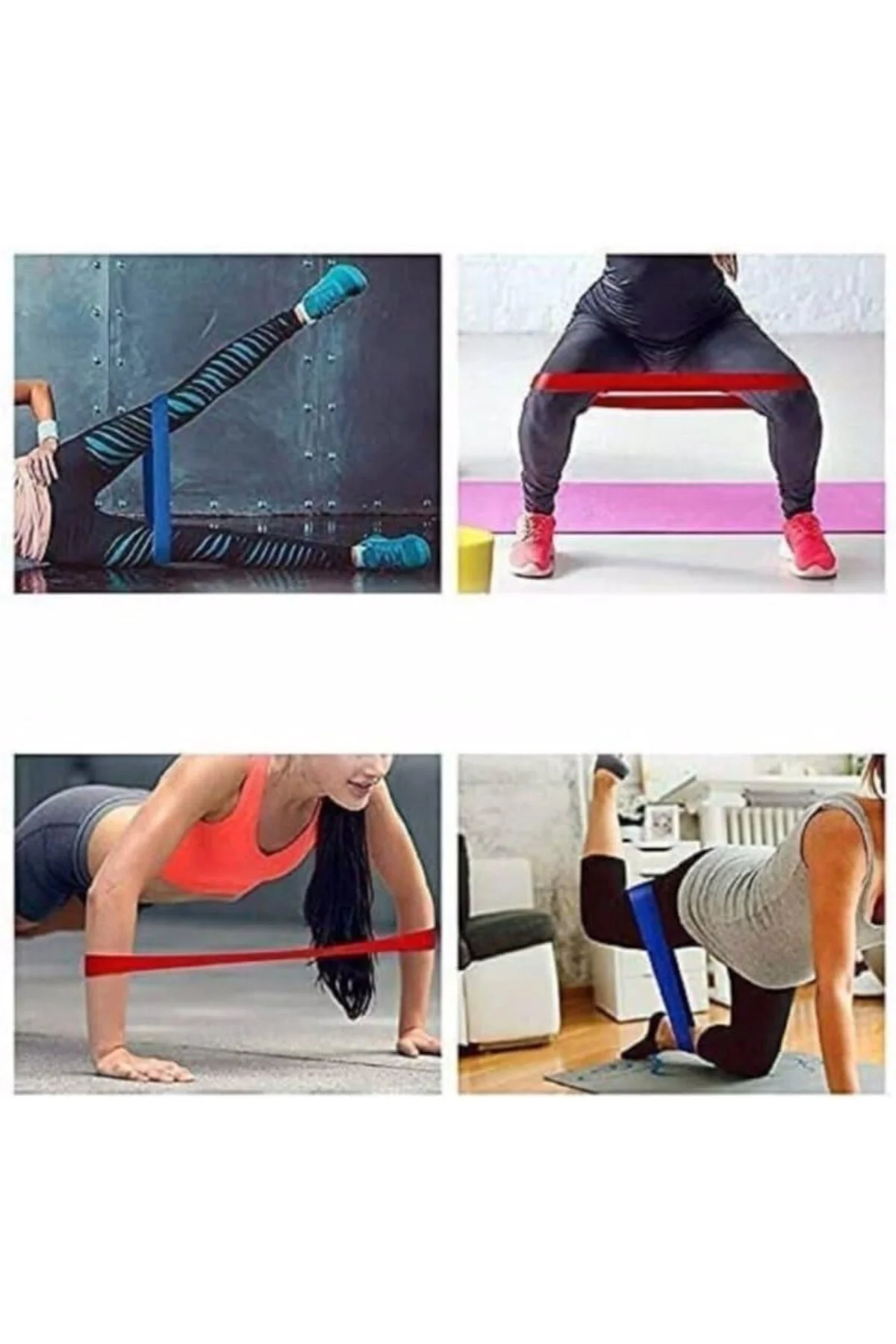 Direnç Bandı 5 Adet Farklı Dirençte Pilates Squat Aerobik Bandı -