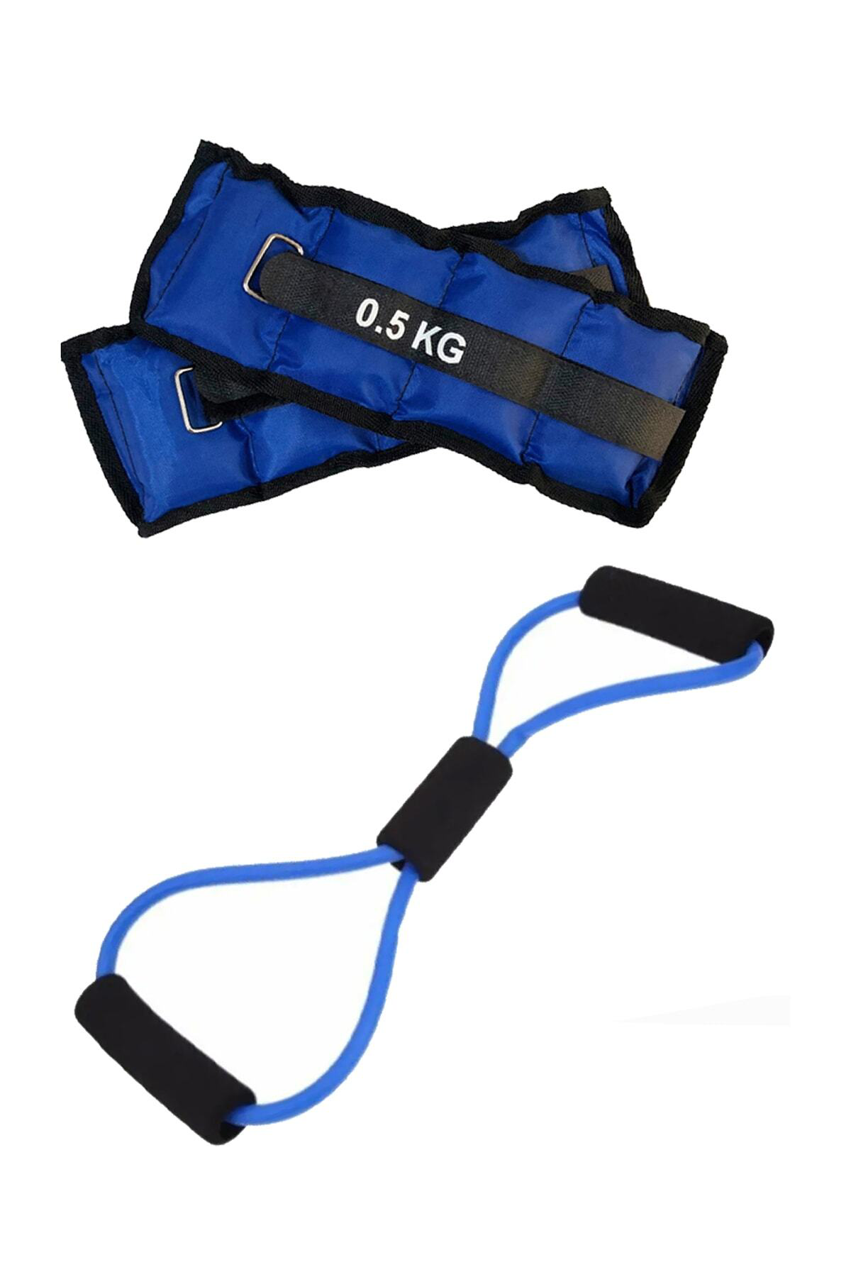 Jet Direnç Egzersiz Lastiği Tübülü Ve 0.5Kg El Ayak Bilek Ağırlığı Ku