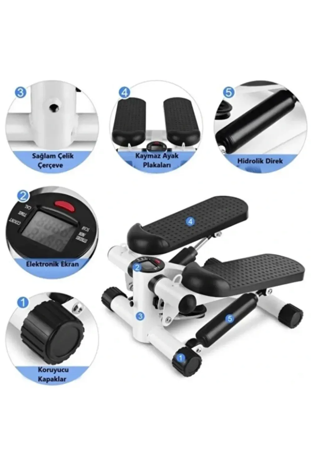 Direnç Lastikli Mini Stepper Egzersiz Aleti