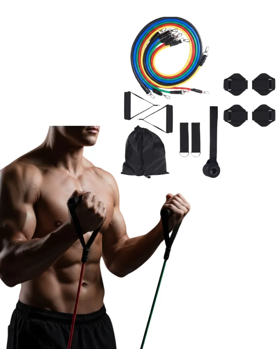 Direnç Seviyeli Pilates ve Fitness Egzersiz Bandı Seti Kapı Askılı - Lisinya