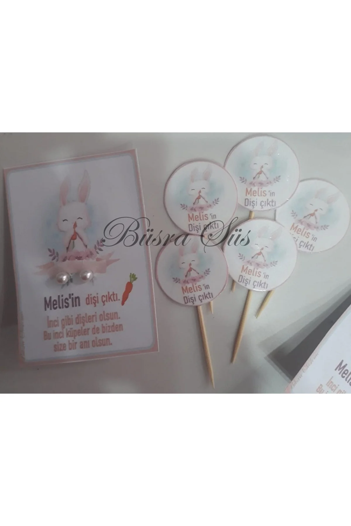 Diş Buğdayı Partisi Kişiye Özel Isimli 25 Ad. Incili Küpe 15 Kürd