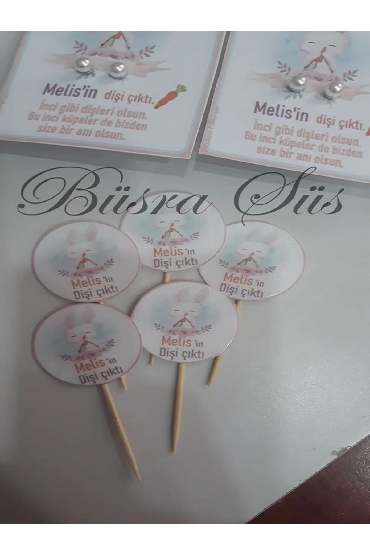 Diş Buğdayı Partisi Kişiye Özel Isimli 25 Ad. Incili Küpe 15 Kürd