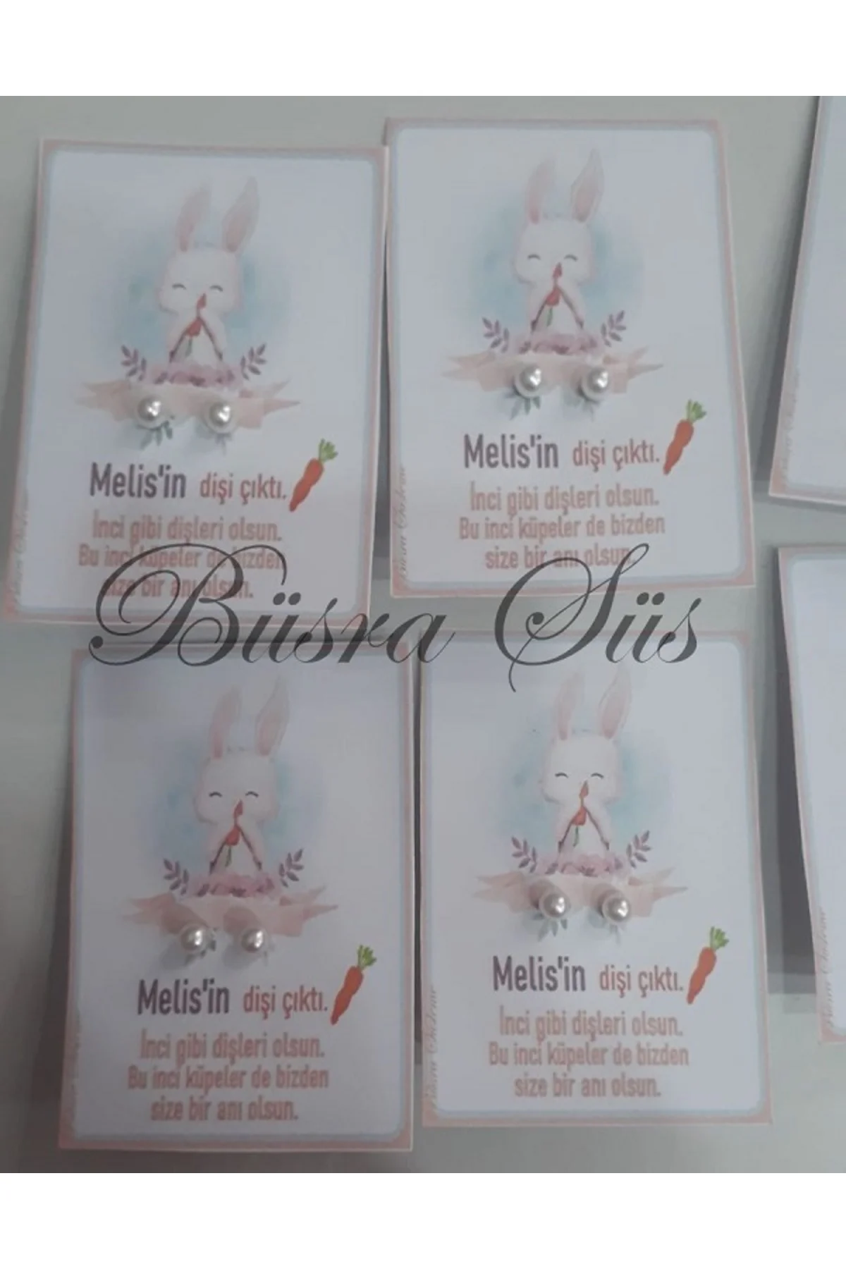 Diş Buğdayı Partisi Kişiye Özel Isimli 25 Ad. Incili Küpe 15 Kürd