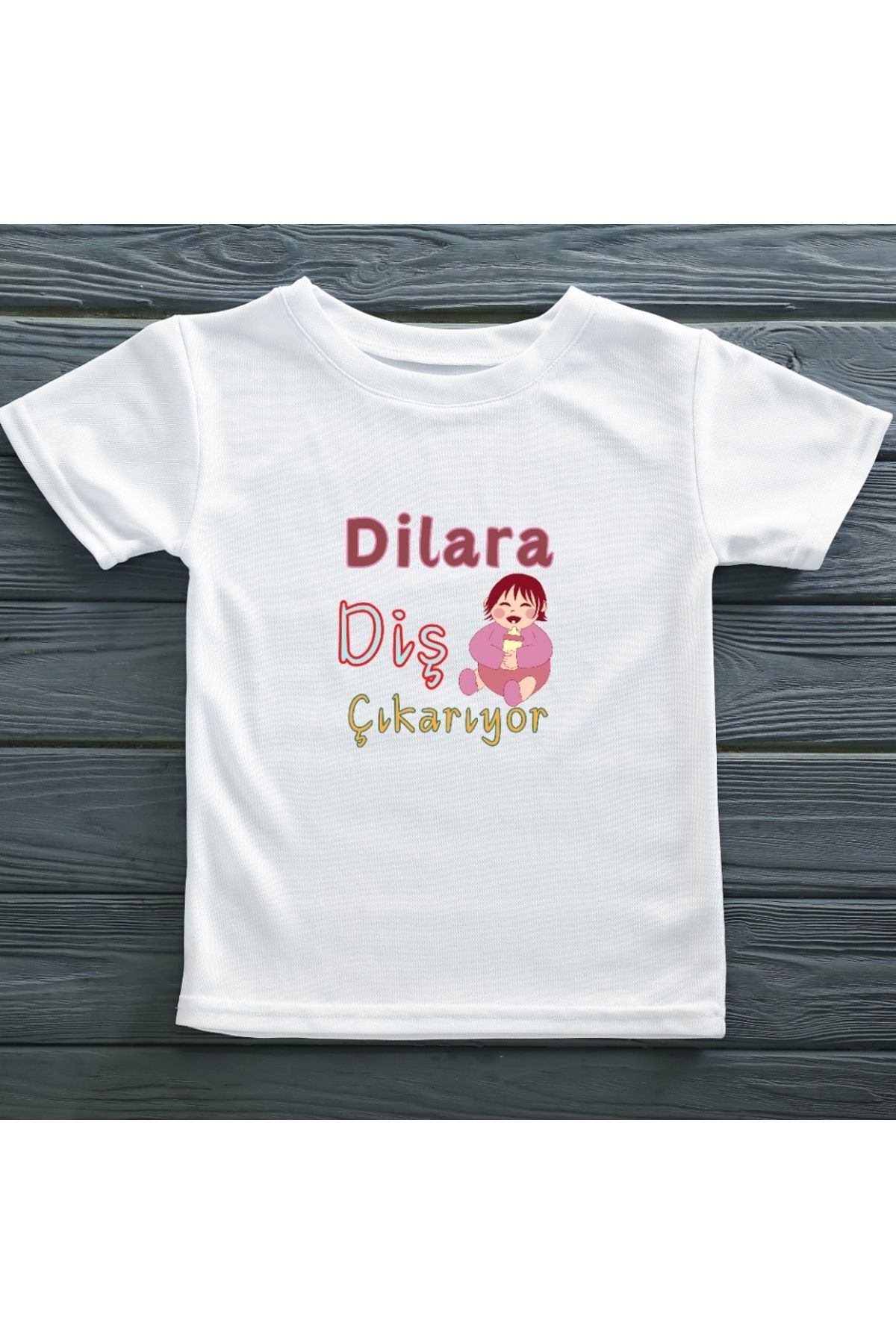 Diş Çıkarıyor Yazılı Kız Çocuk Tişörtü
