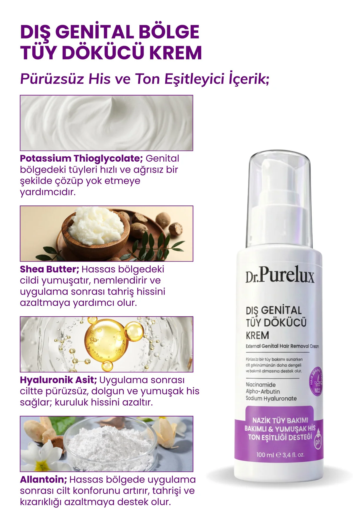 Dış Genital Bölge İçin Hassas Tüy Dökücü Krem – Pürüzsüz His ve T