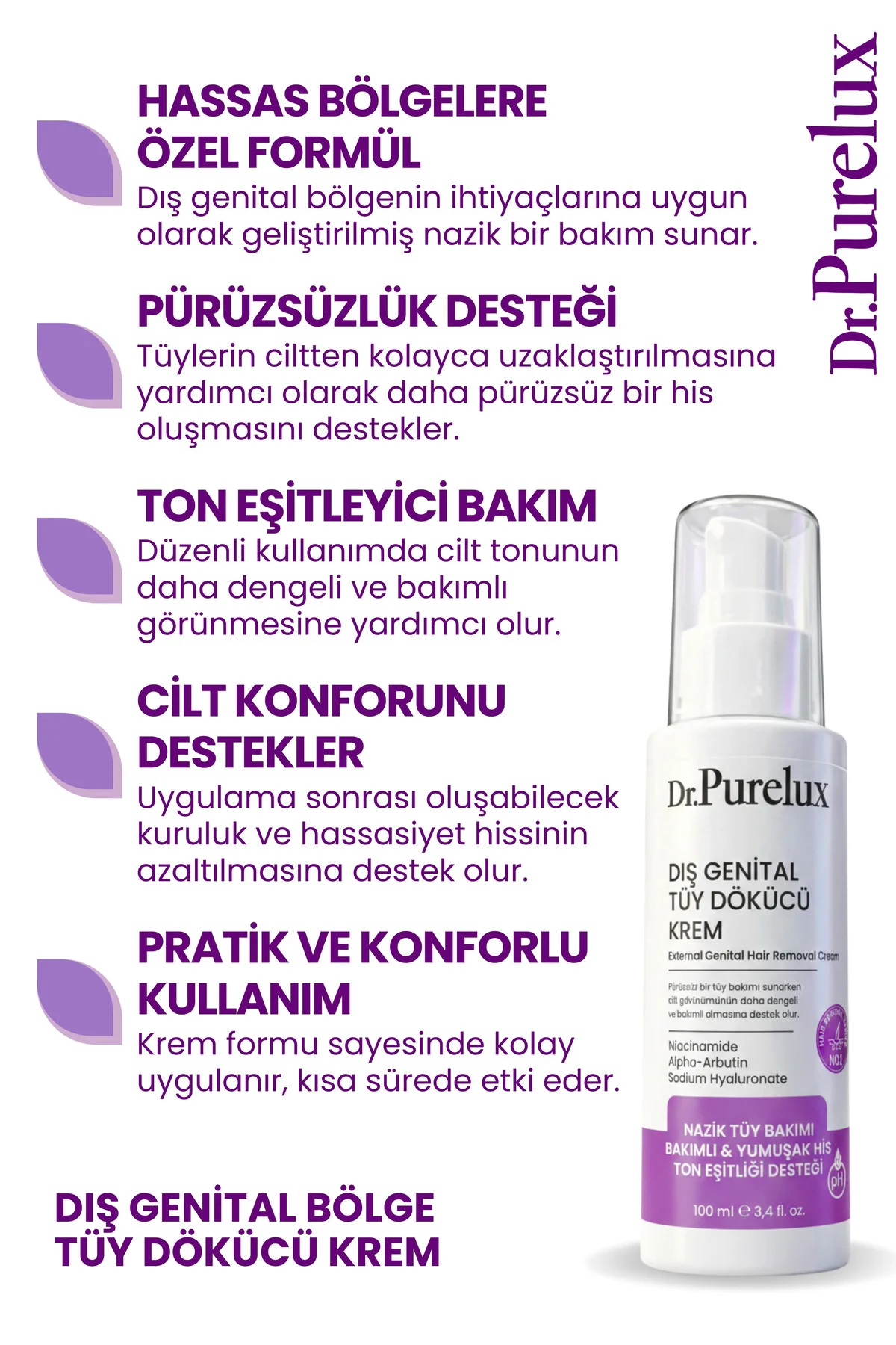 Dış Genital Bölge İçin Hassas Tüy Dökücü Krem – Pürüzsüz His ve T