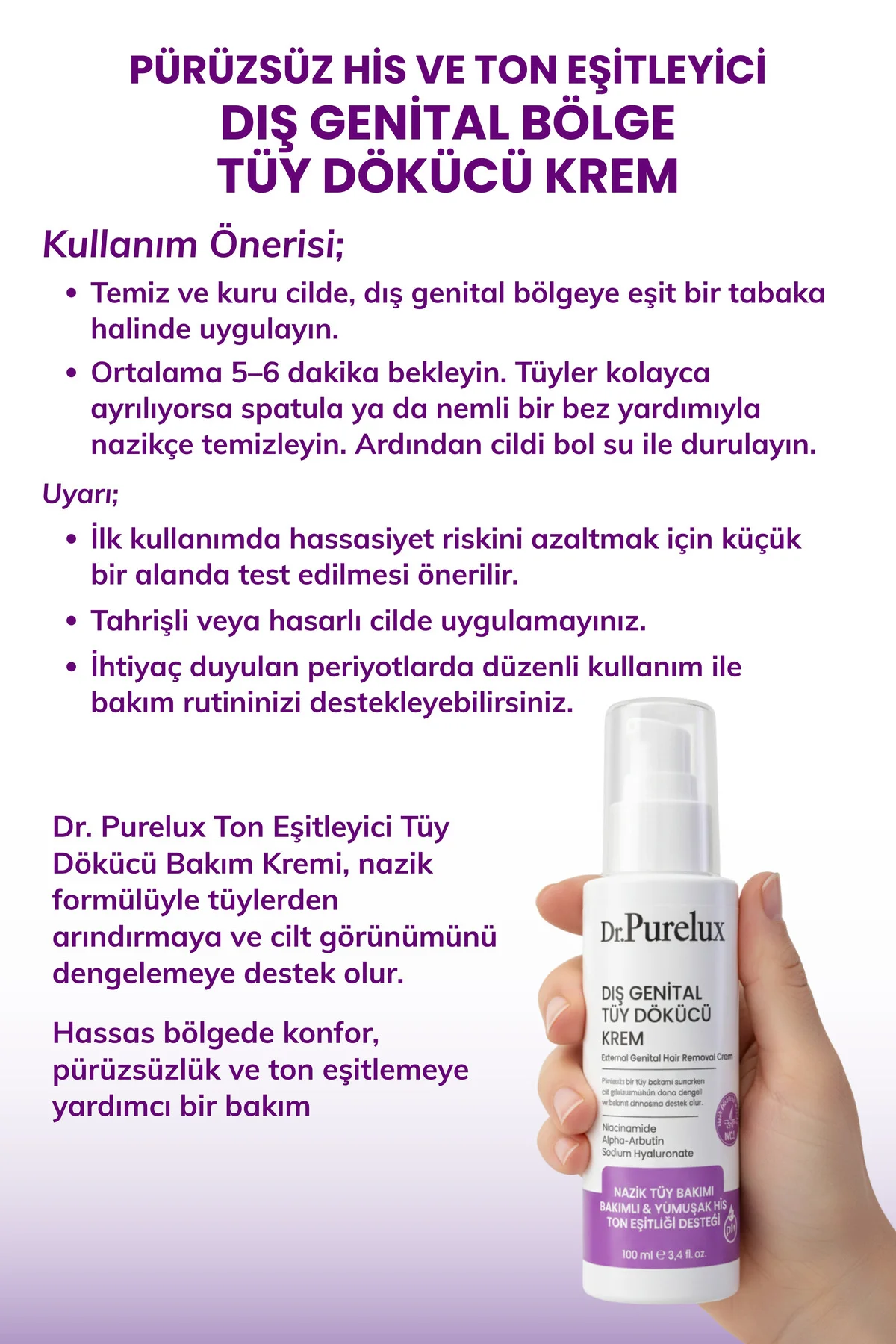 Dış Genital Bölge İçin Hassas Tüy Dökücü Krem – Pürüzsüz His ve T