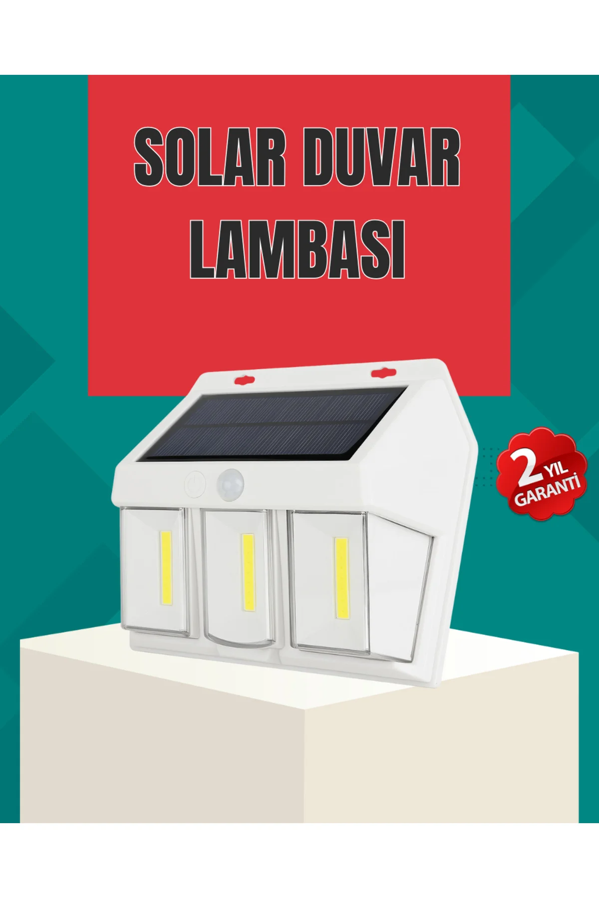 Dış Mekan Solar Duvar Lambası – 120° Hareket Algılama, 3 Işık Mod