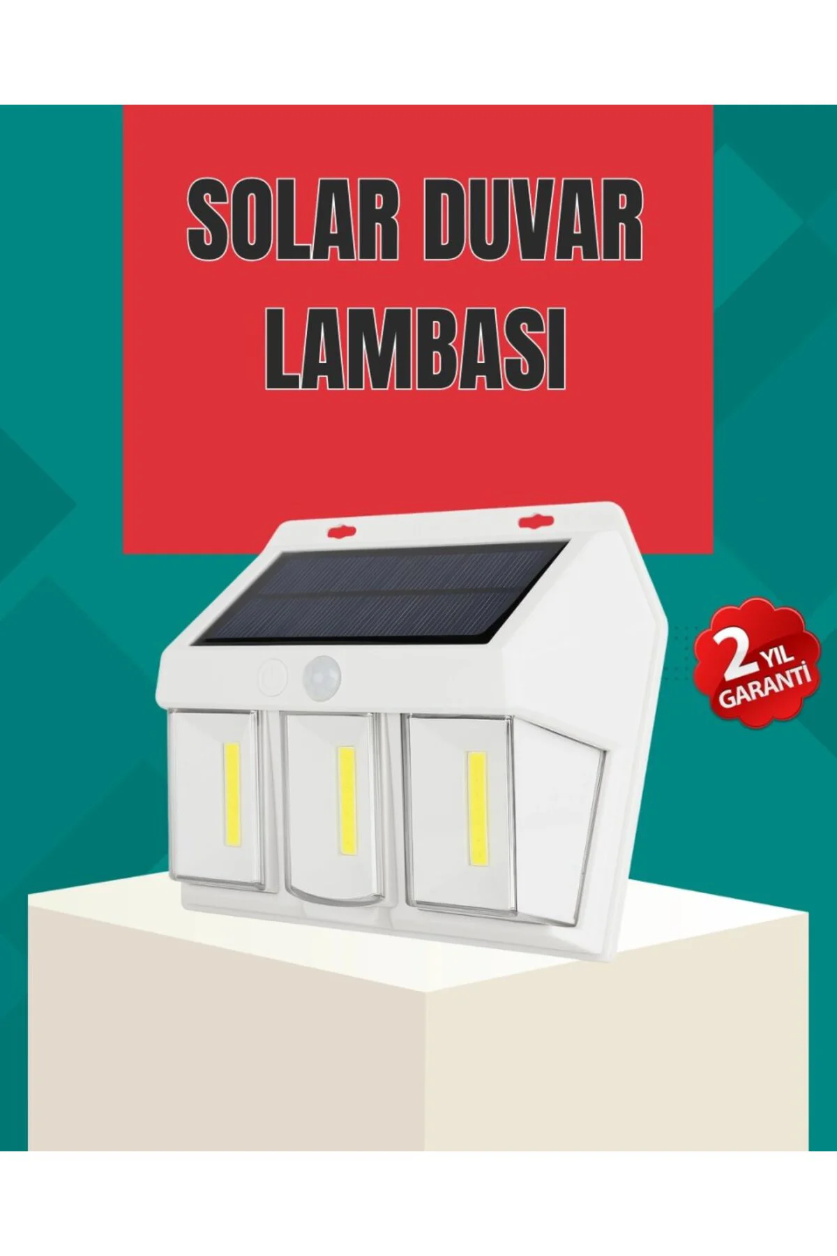 Dış Mekan Solar Duvar Lambası – 120° Hareket Algılama, 3 Işık Mod