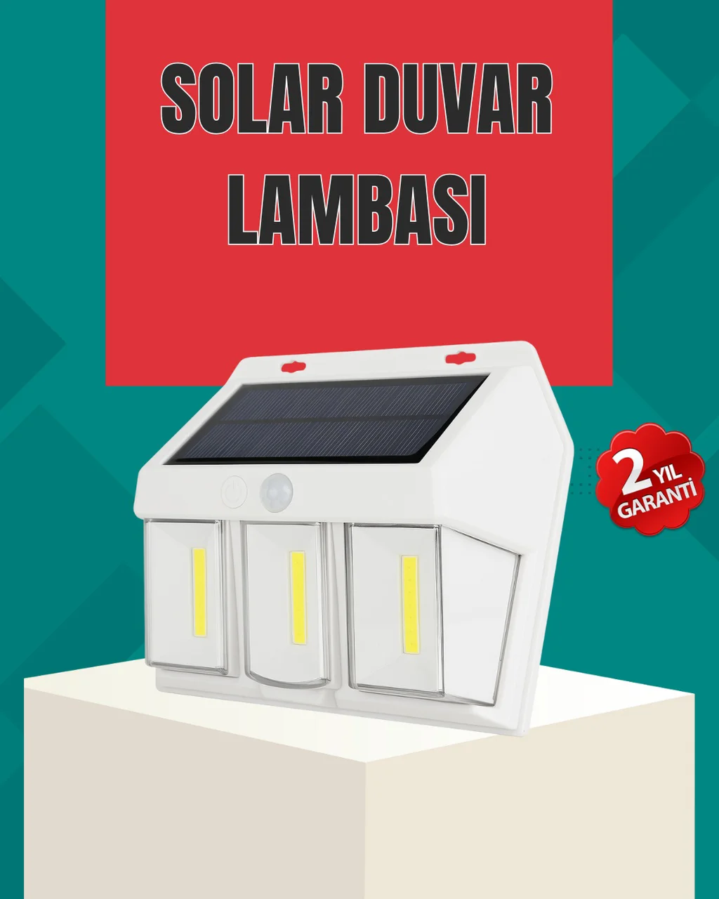 Dış Mekan Solar Duvar Lambası 120 Hareket Algılama, 3 Işık Modu