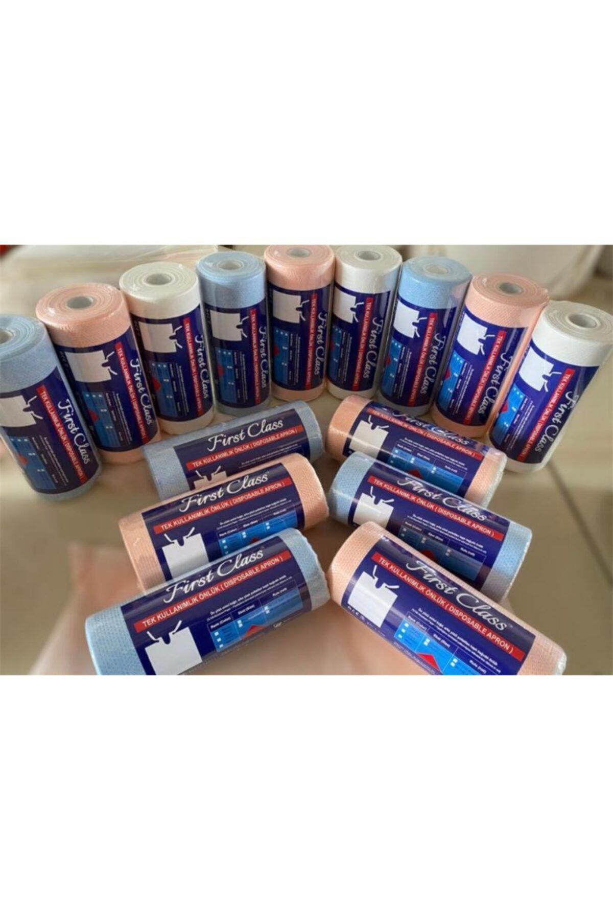 Dişçi Hasta Önlüğü Turuncu Laminasyonlu Sıvı Geçirmez 80'li 2 Rul