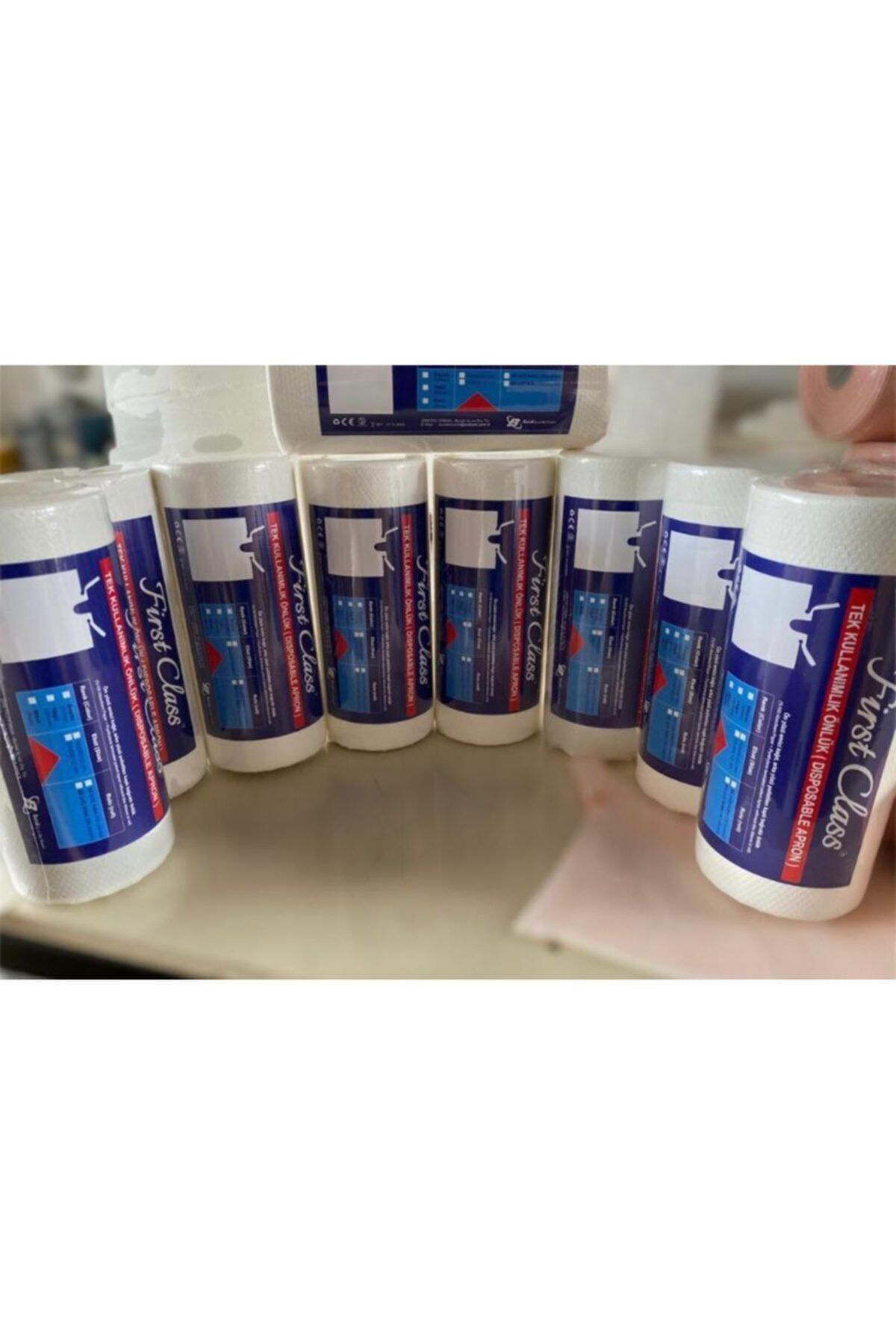 Dişçi Hasta Önlüğü Turuncu Laminasyonlu Sıvı Geçirmez 80'li 2 Rul