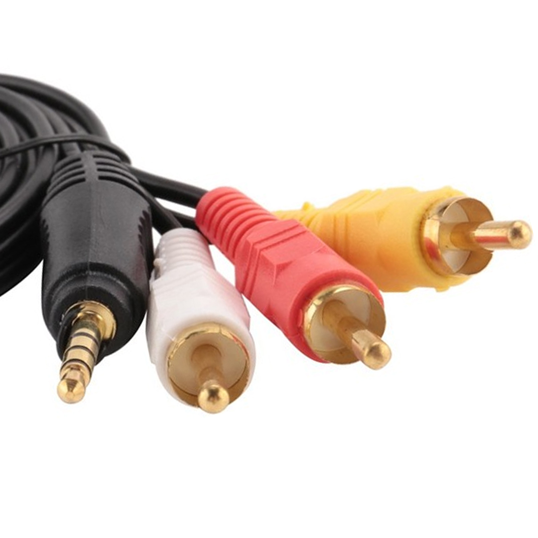 Just Cheap Store Discman Kablosu 1.5 Metre (3.5Mm Stereo 3 Boğumlu - 3Rca Kablo)