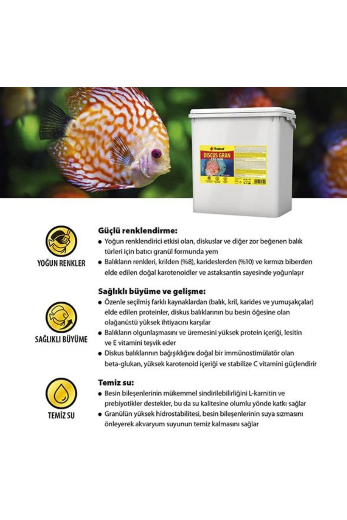 Discus Gran Colour 500 Gram Renklendirici Granül Yem