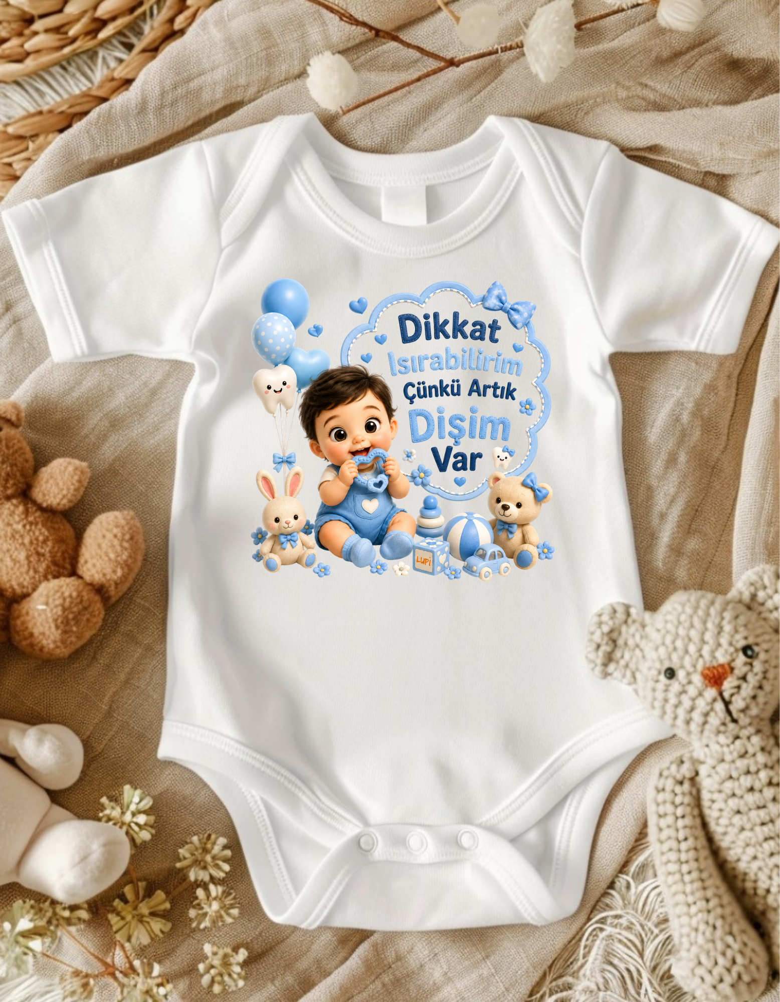 Dişim Çıktı Yazılı Bebek Zıbın Erkek Fiyatı, Yorumları ve Özellikleri