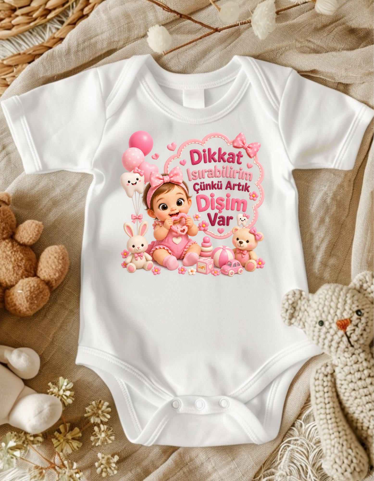 Dişim Çıktı Yazılı Kız Bebek Zıbın Fiyatı, Yorumları ve Özellikleri