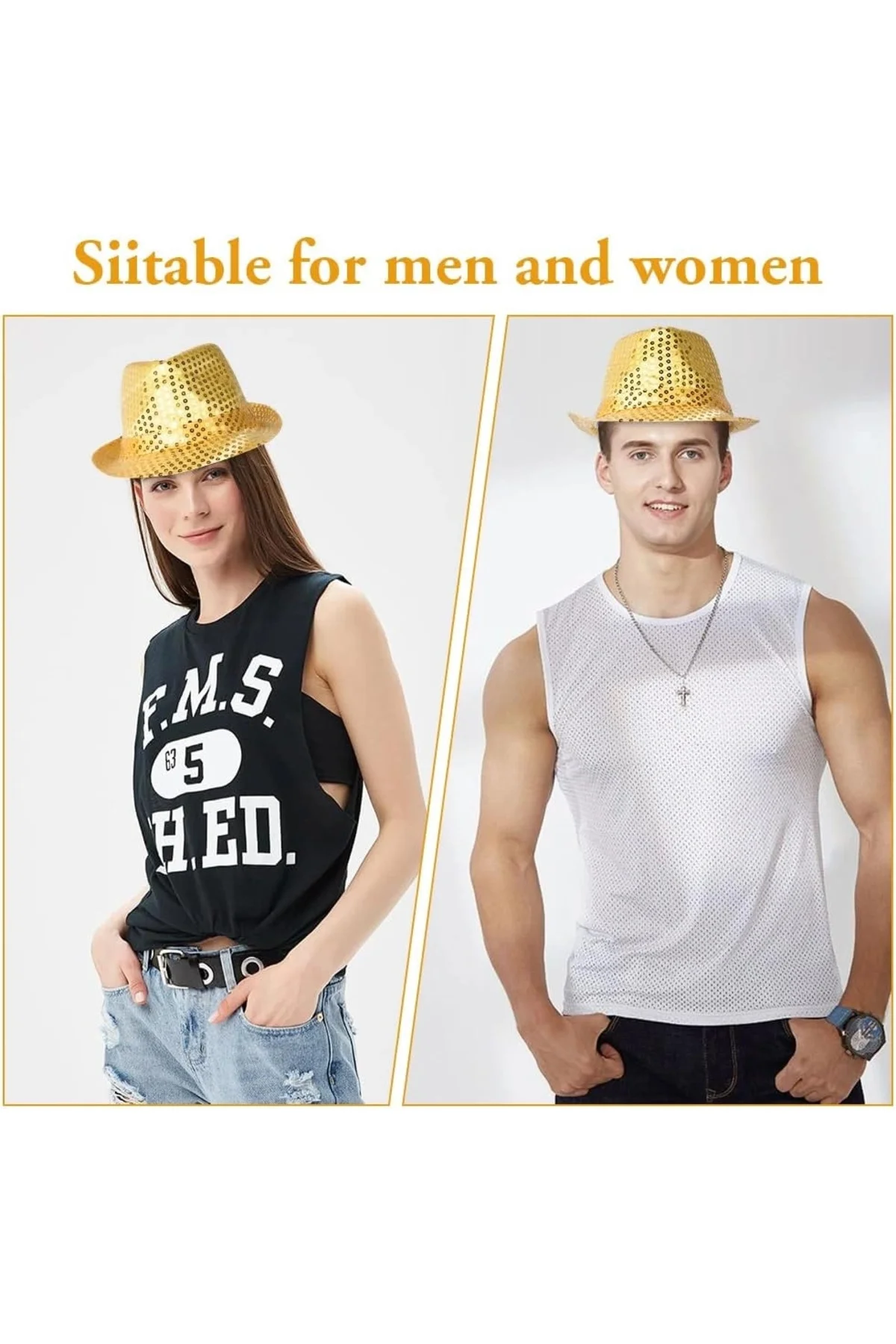 Disko Star Altın Gold Payetli Fötr Şapka Yetişkin Boy Disko Star Altın Gold Payetli Fötr Şapka Yetişkin Boy - Görsel 3