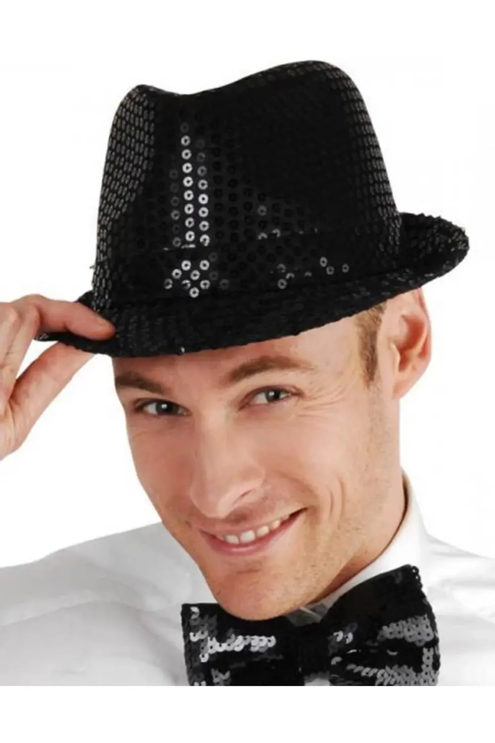 Disko Star Siyah Payetli Fötr Şapka Yetişkin Boy Disko Star Siyah Payetli Fötr Şapka Yetişkin Boy