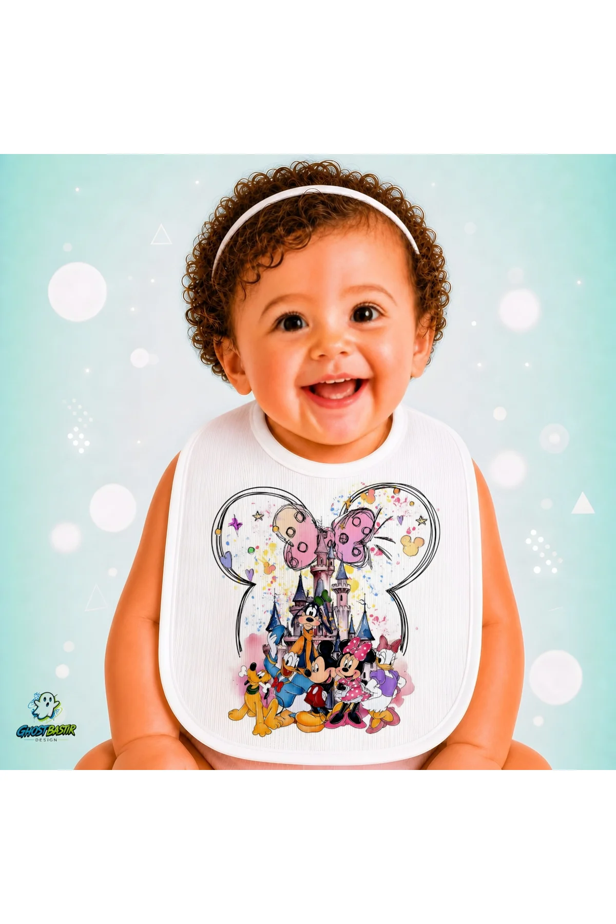 Disney Karakterleri Keten Bebek Mama Önlüğü – Yumuşak, Emici, Yıkanabilir, Özel Tasarım P046